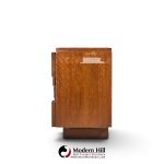 lane staccato mid century walnut brutalist lowboy dresser