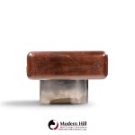 m.f. harty for stow & davis mid century walnut, chrome and glass executive desk