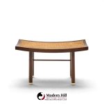 michael taylor for baker far east collection mid century cane and mahogany stool