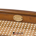 michael taylor for baker far east collection mid century cane and mahogany stool