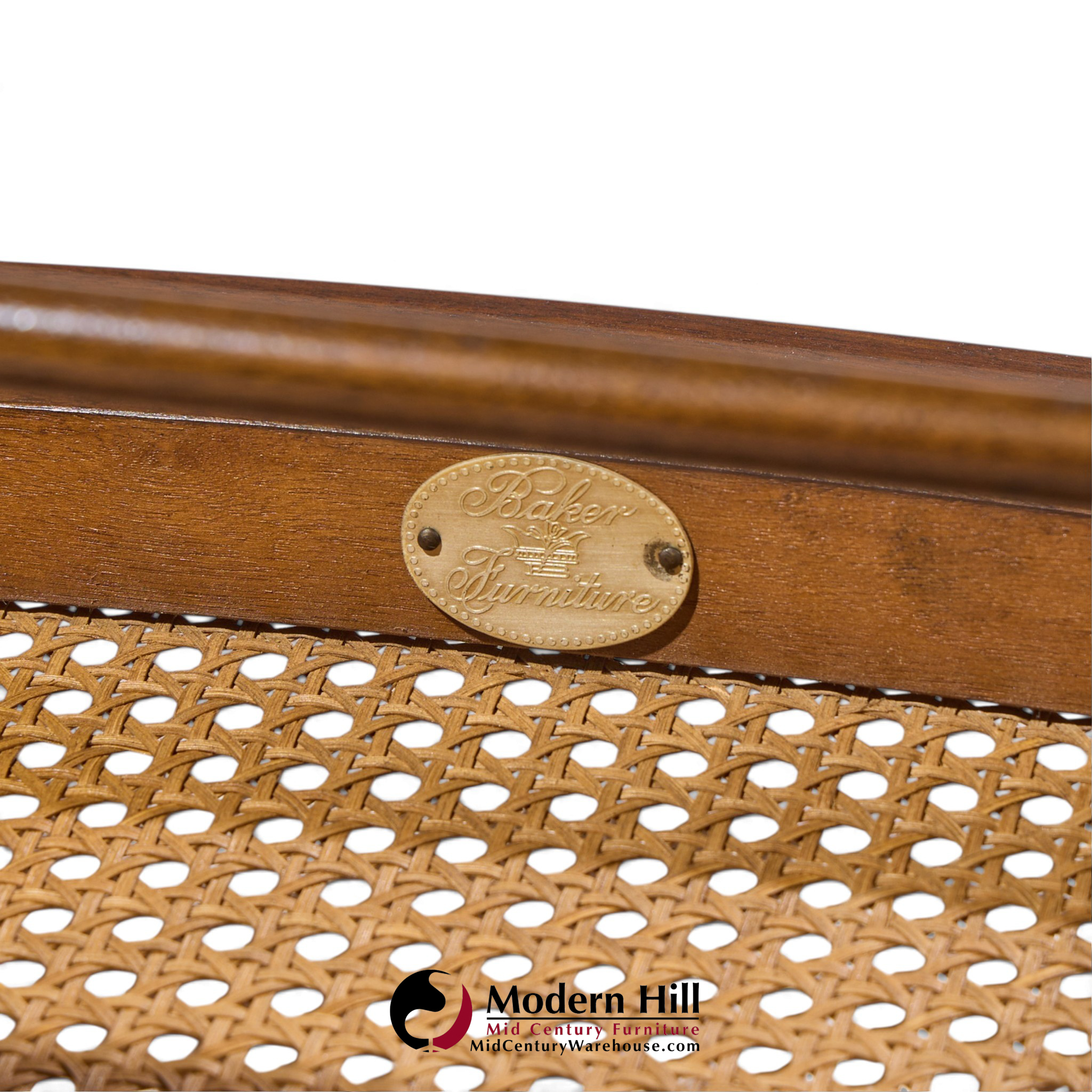 michael taylor for baker far east collection mid century cane and mahogany stool