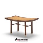 michael taylor for baker far east collection mid century cane and mahogany stool
