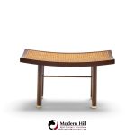 michael taylor for baker far east collection mid century cane and mahogany stool
