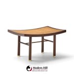 michael taylor for baker far east collection mid century cane and mahogany stool