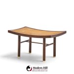 michael taylor for baker far east collection mid century cane and mahogany stool