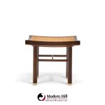 michael taylor for baker far east collection mid century cane and mahogany stool