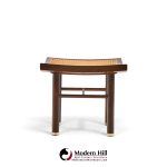 michael taylor for baker far east collection mid century cane and mahogany stool