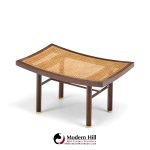michael taylor for baker far east collection mid century cane and mahogany stool