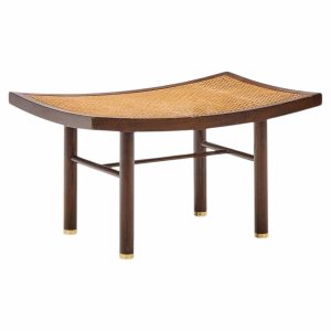 michael taylor for baker far east collection mid century cane and mahogany stool