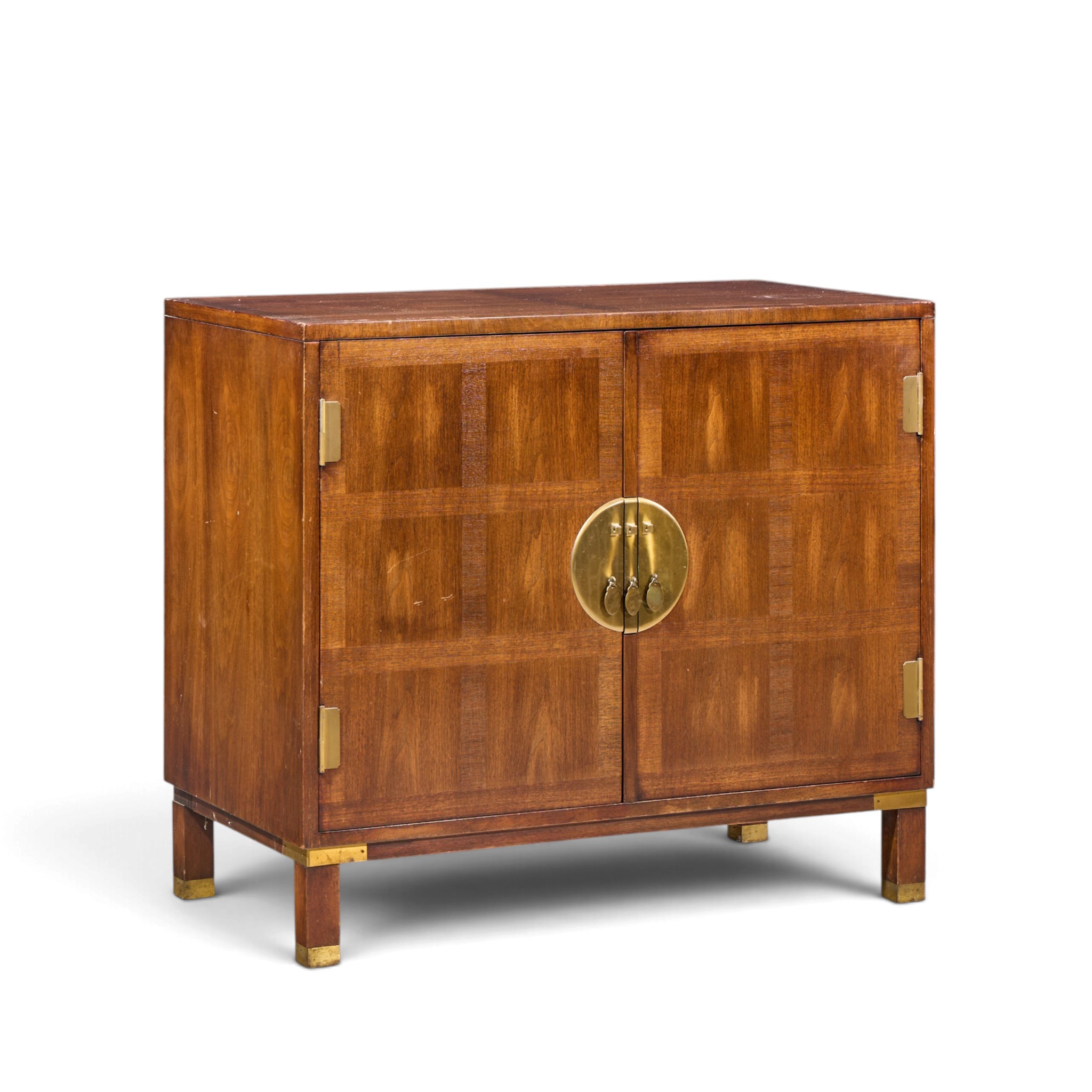 michael taylor for baker milling road walnut and brass cabinet credenza
