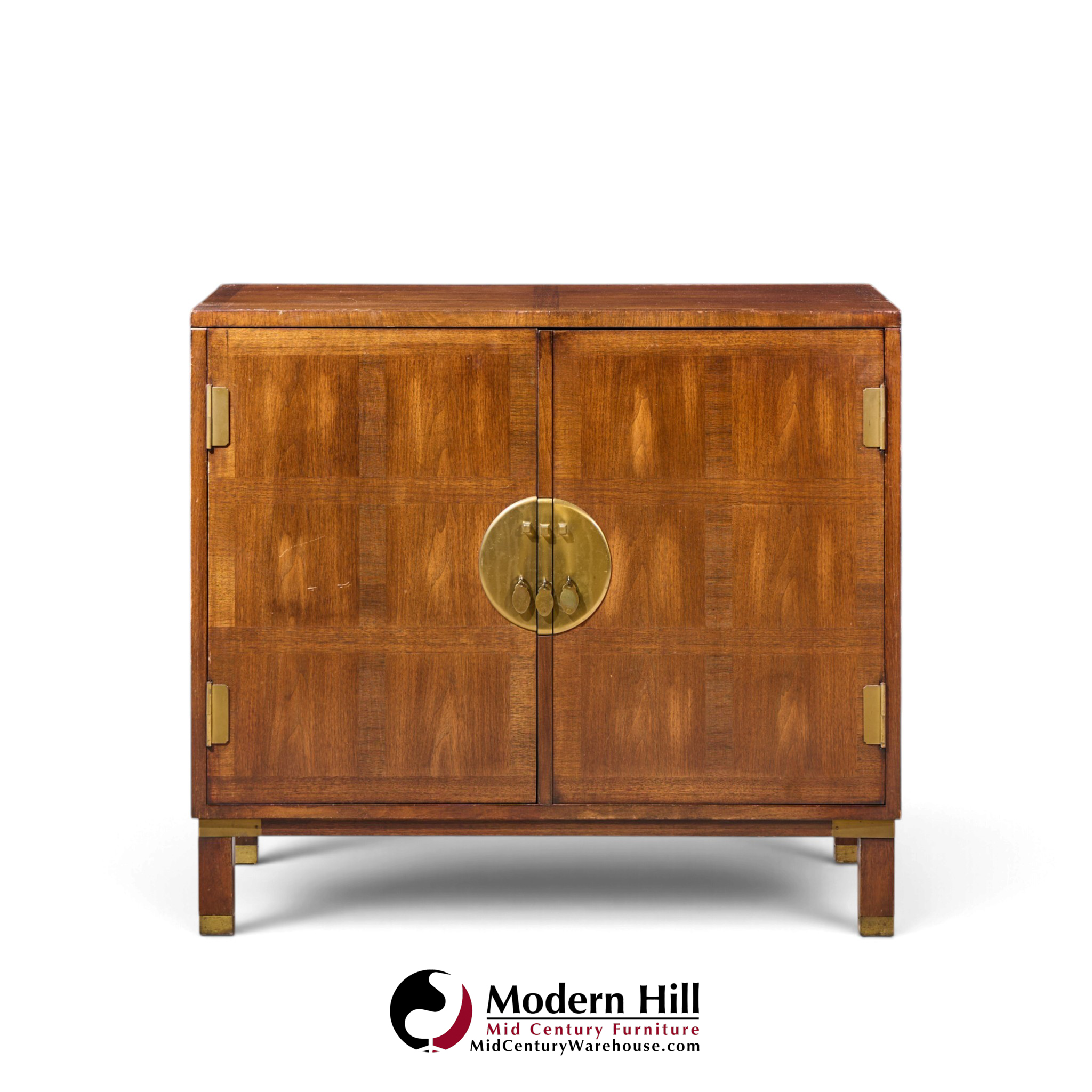 michael taylor for baker milling road walnut and brass cabinet credenza