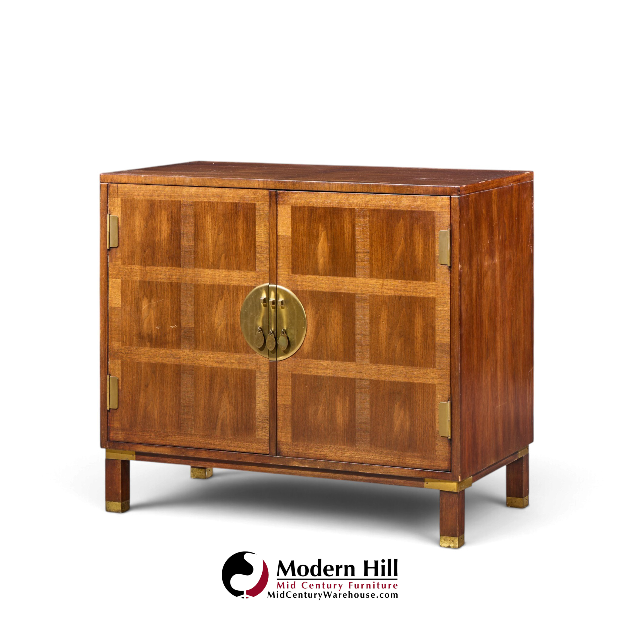 michael taylor for baker milling road walnut and brass cabinet credenza
