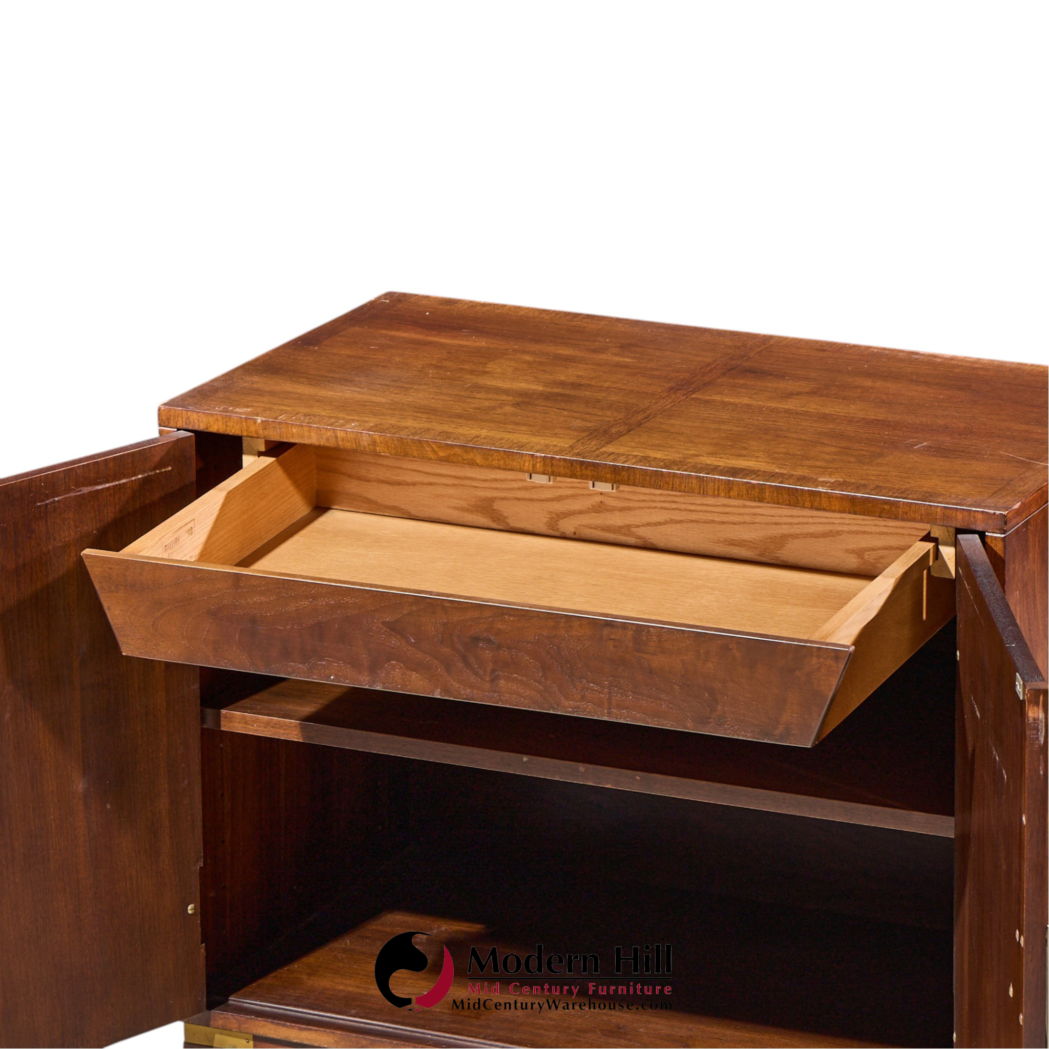 michael taylor for baker milling road walnut and brass cabinet credenza