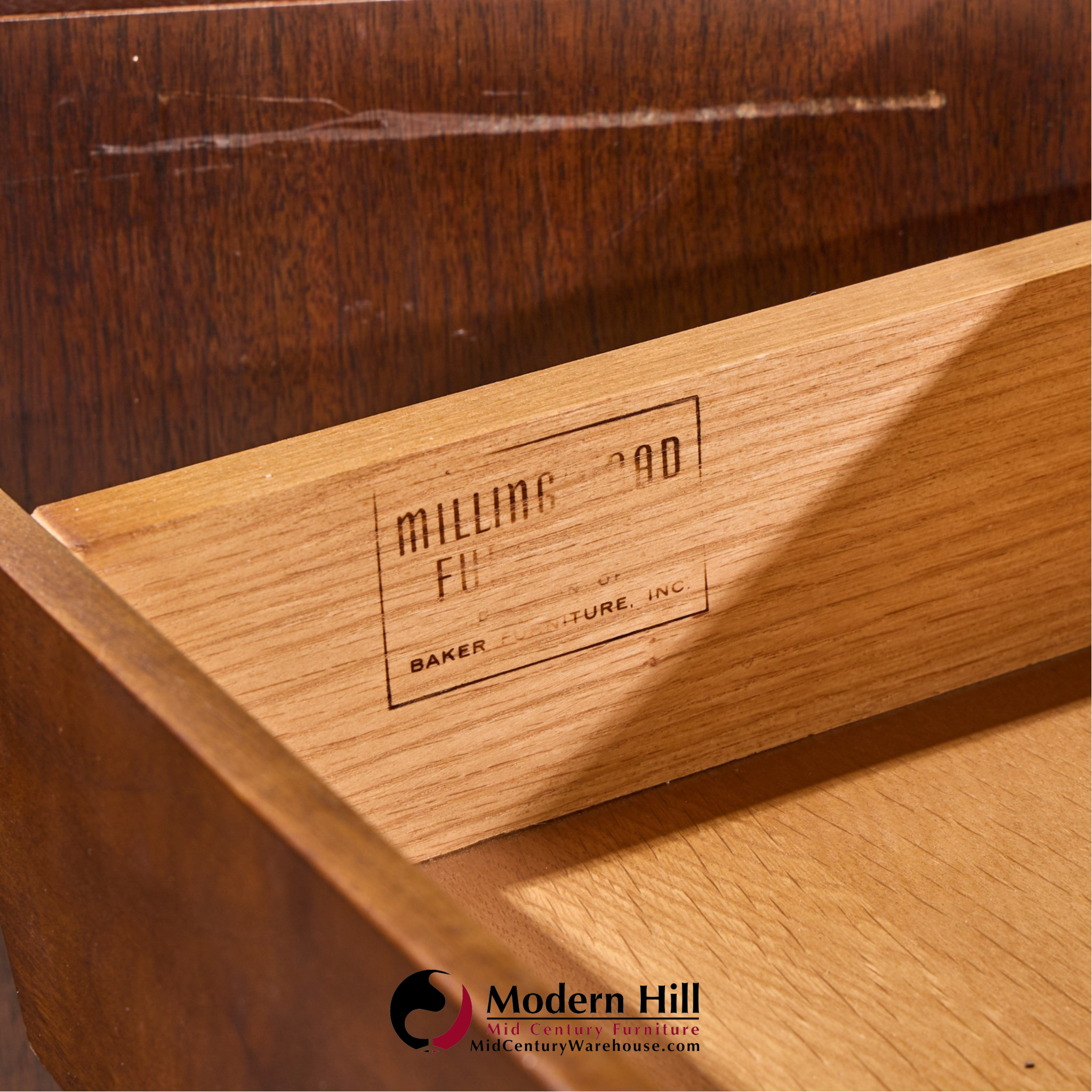 michael taylor for baker milling road walnut and brass cabinet credenza