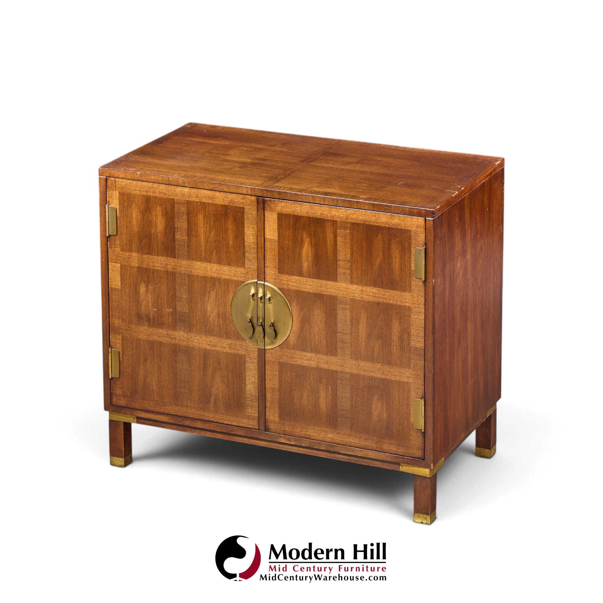 michael taylor for baker milling road walnut and brass cabinet credenza