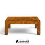 milo baughman style hekman mid century burlwood coffee table