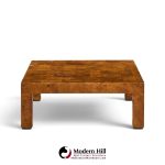 milo baughman style hekman mid century burlwood coffee table