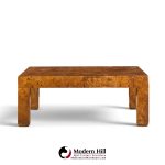 milo baughman style hekman mid century burlwood coffee table