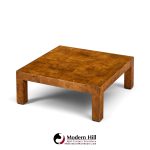 milo baughman style hekman mid century burlwood coffee table