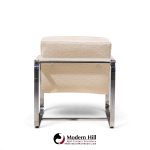 milo baughman style mid century chrome lounge chairs - pair