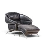 milo baughman for thayer coggin boldido mid century lounge chair with ottoman