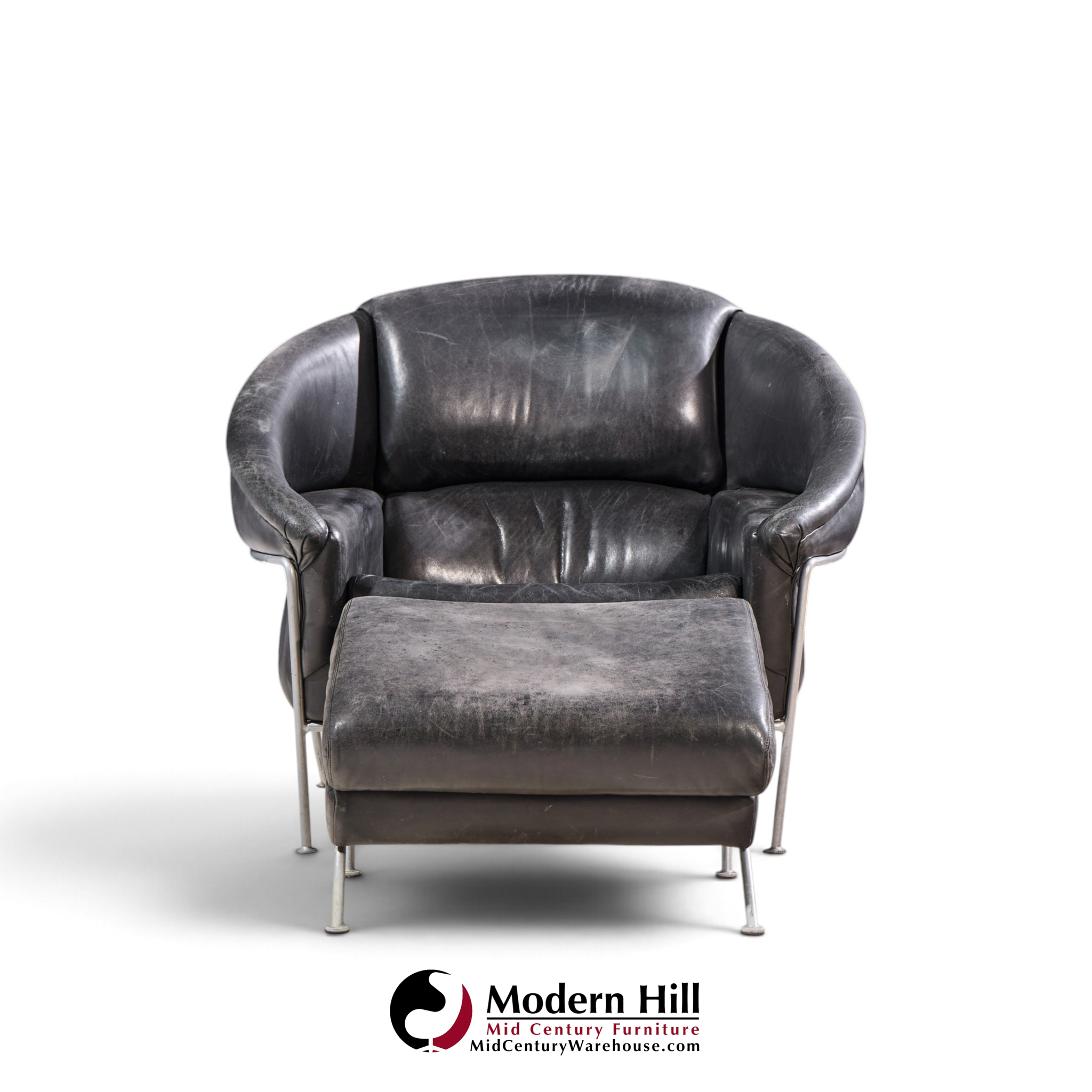 milo baughman for thayer coggin boldido mid century lounge chair with ottoman