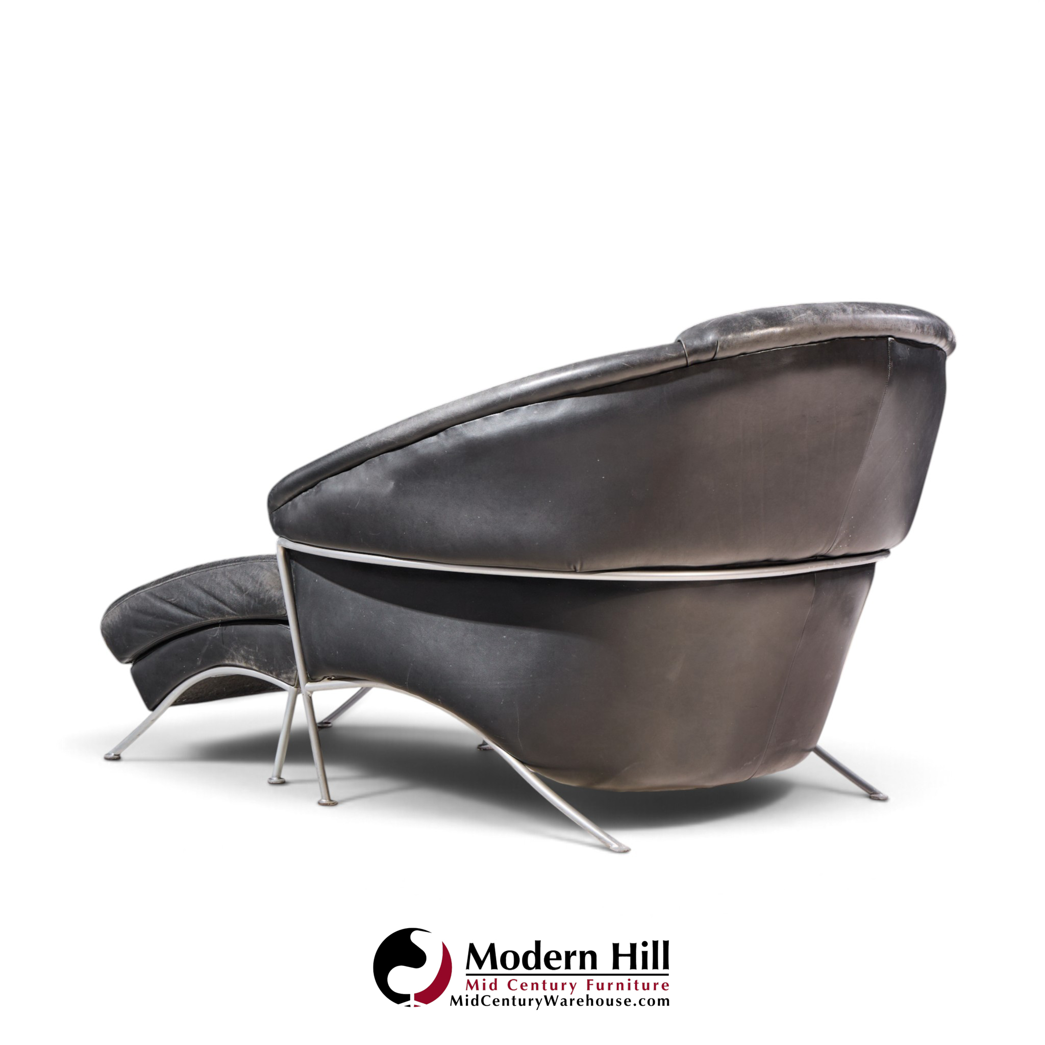milo baughman for thayer coggin boldido mid century lounge chair with ottoman