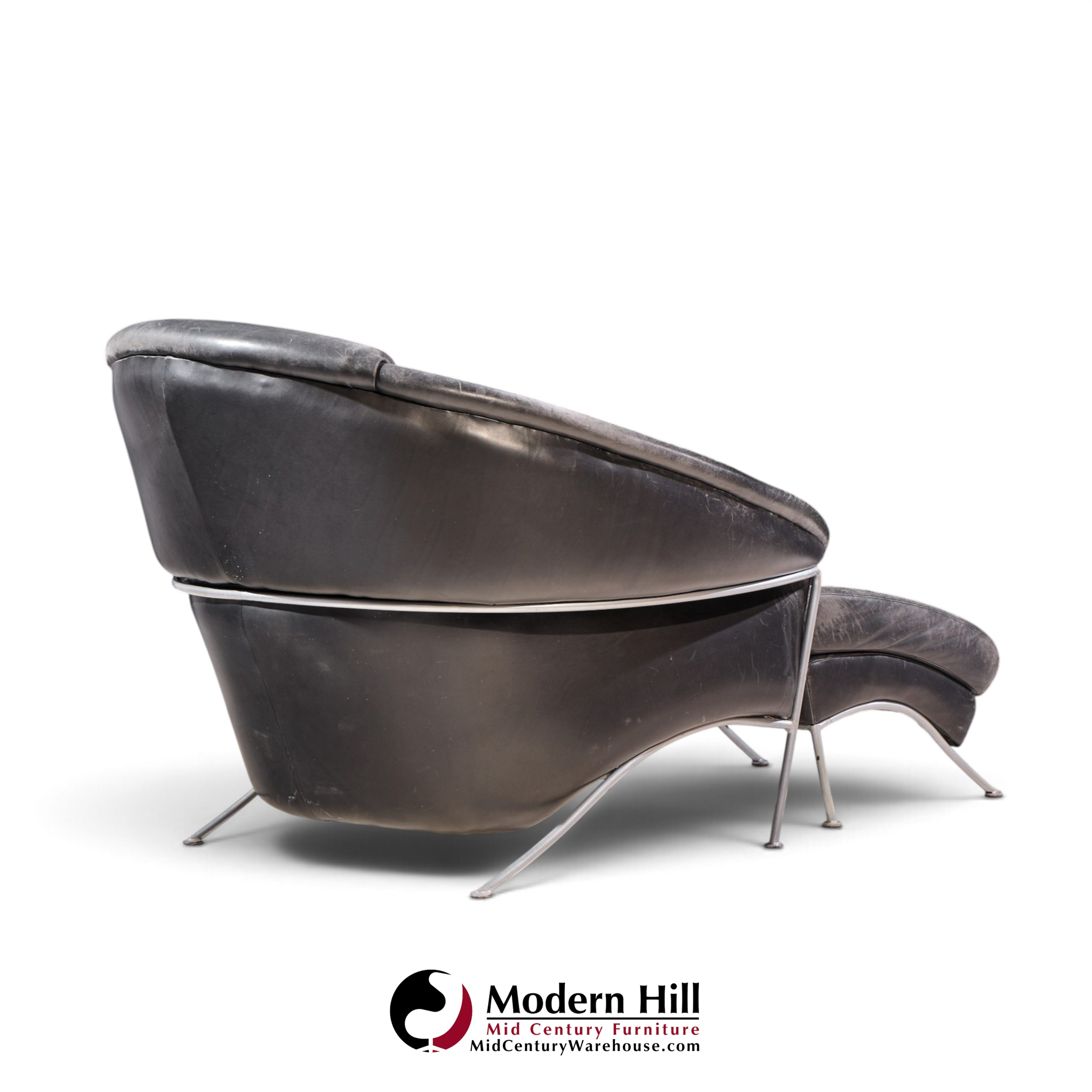 milo baughman for thayer coggin boldido mid century lounge chair with ottoman