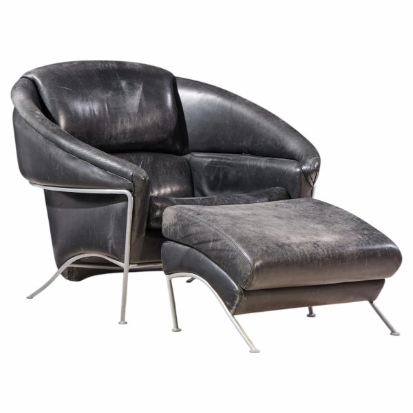 milo baughman for thayer coggin boldido mid century lounge chair with ottoman