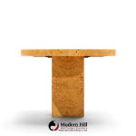 milo baughman for thayer coggin mid century burlwood expanding dining table with 2 leaves
