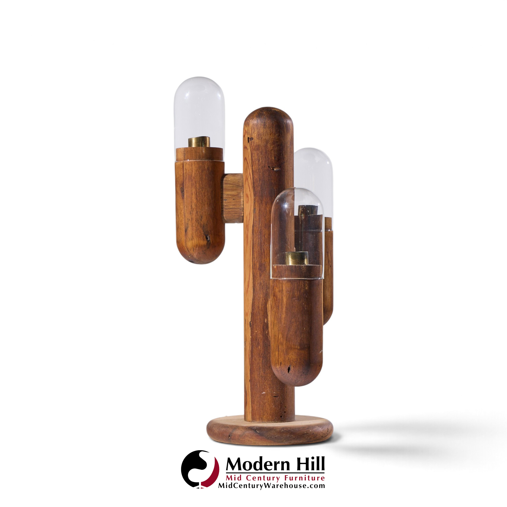 modeline mid century california pine cactus table lamp