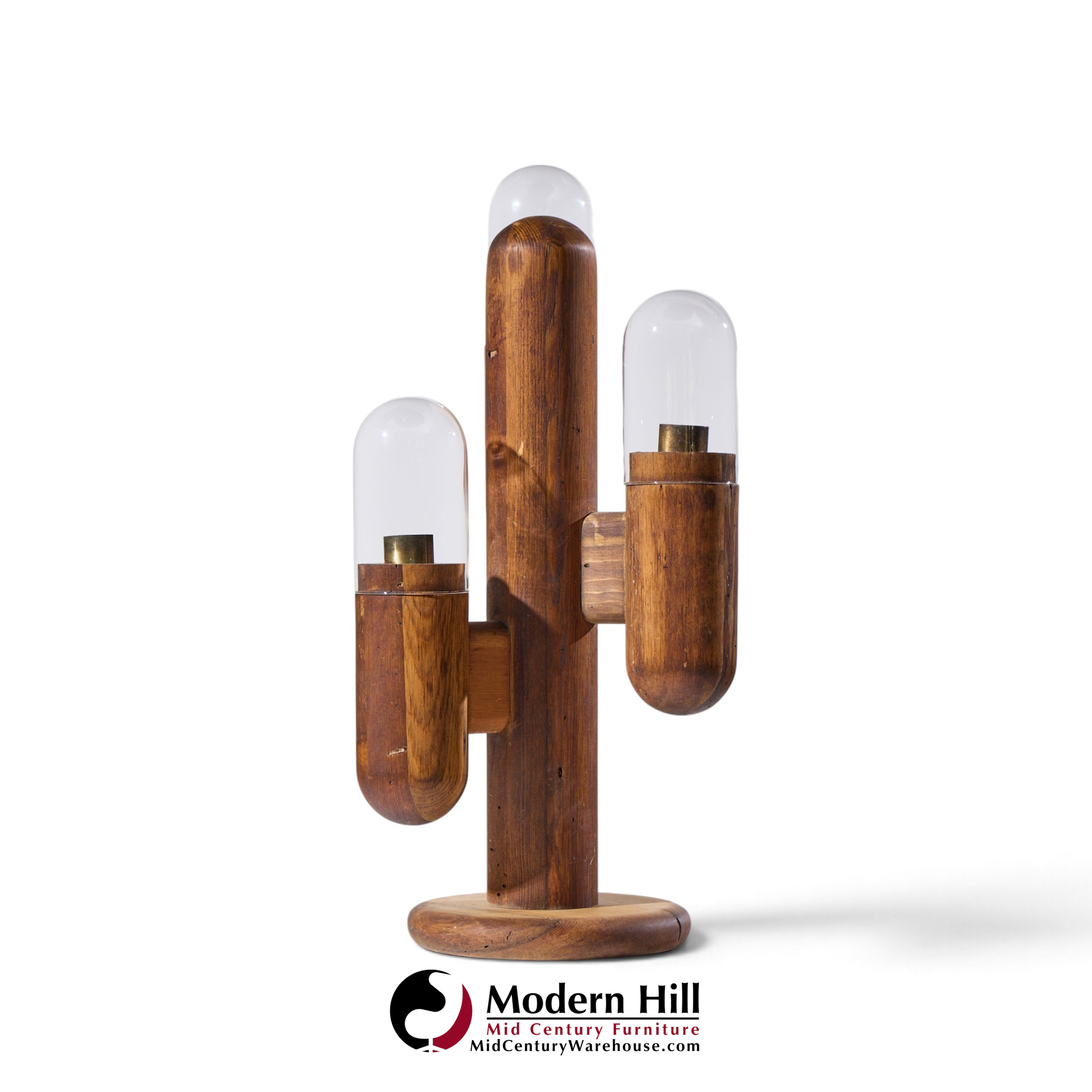 modeline mid century california pine cactus table lamp