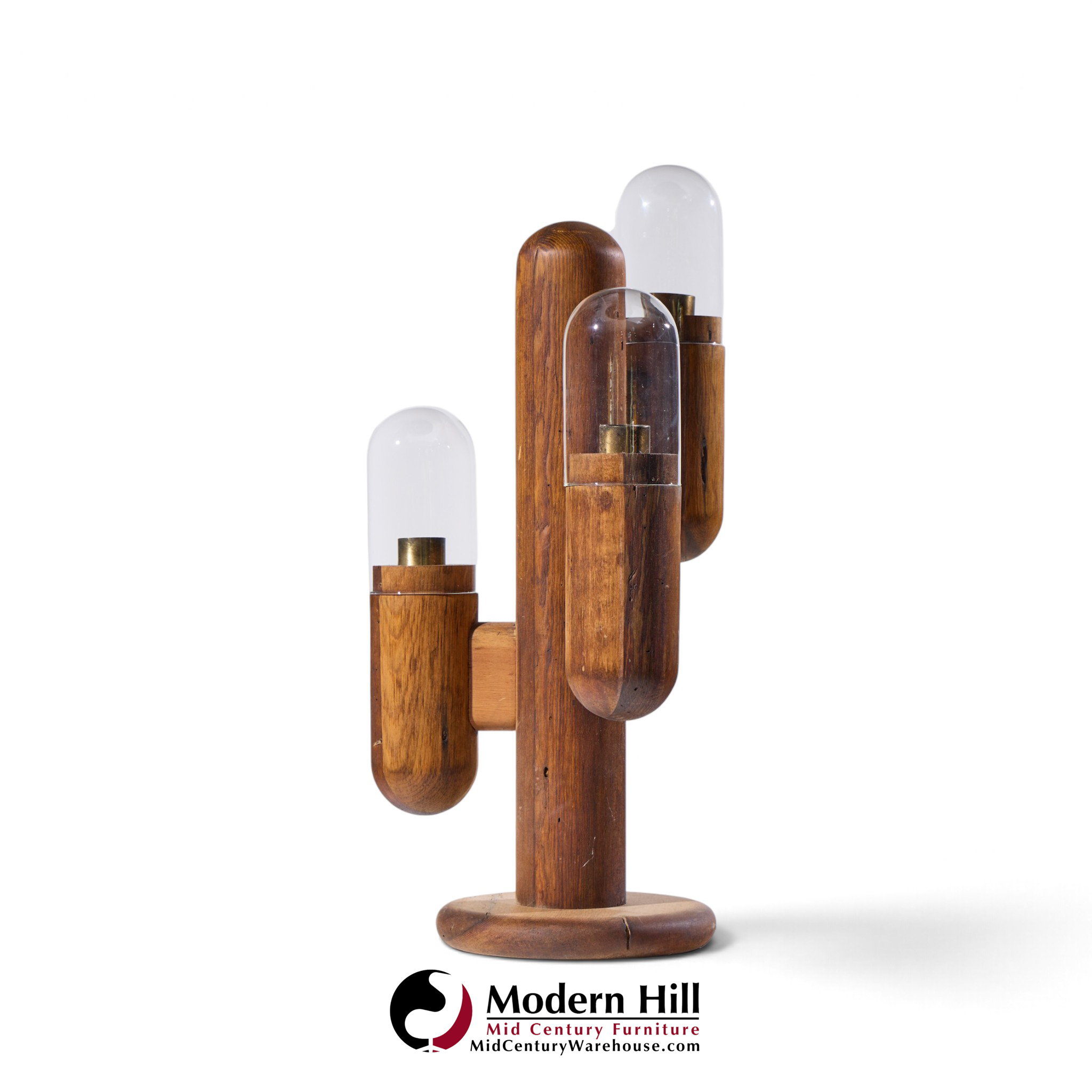 modeline mid century california pine cactus table lamp