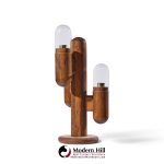 modeline mid century california pine cactus table lamp