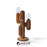 modeline mid century california pine cactus table lamp