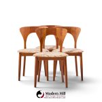 niels koefoed hornslet mid century danish teak peter dining chairs - set of 4