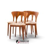 niels koefoed hornslet mid century danish teak peter dining chairs - set of 4