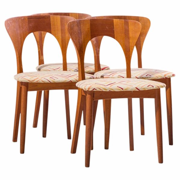niels koefoed hornslet mid century danish teak peter dining chairs - set of 4