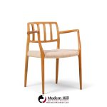 niels moller model 66 mid century danish teak arm dining chairs - pair