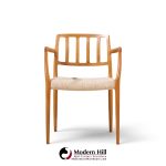 niels moller model 66 mid century danish teak arm dining chairs - pair