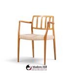 niels moller model 66 mid century danish teak arm dining chairs - pair