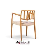niels moller model 66 mid century danish teak arm dining chairs - pair