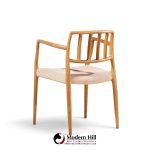 niels moller model 66 mid century danish teak arm dining chairs - pair
