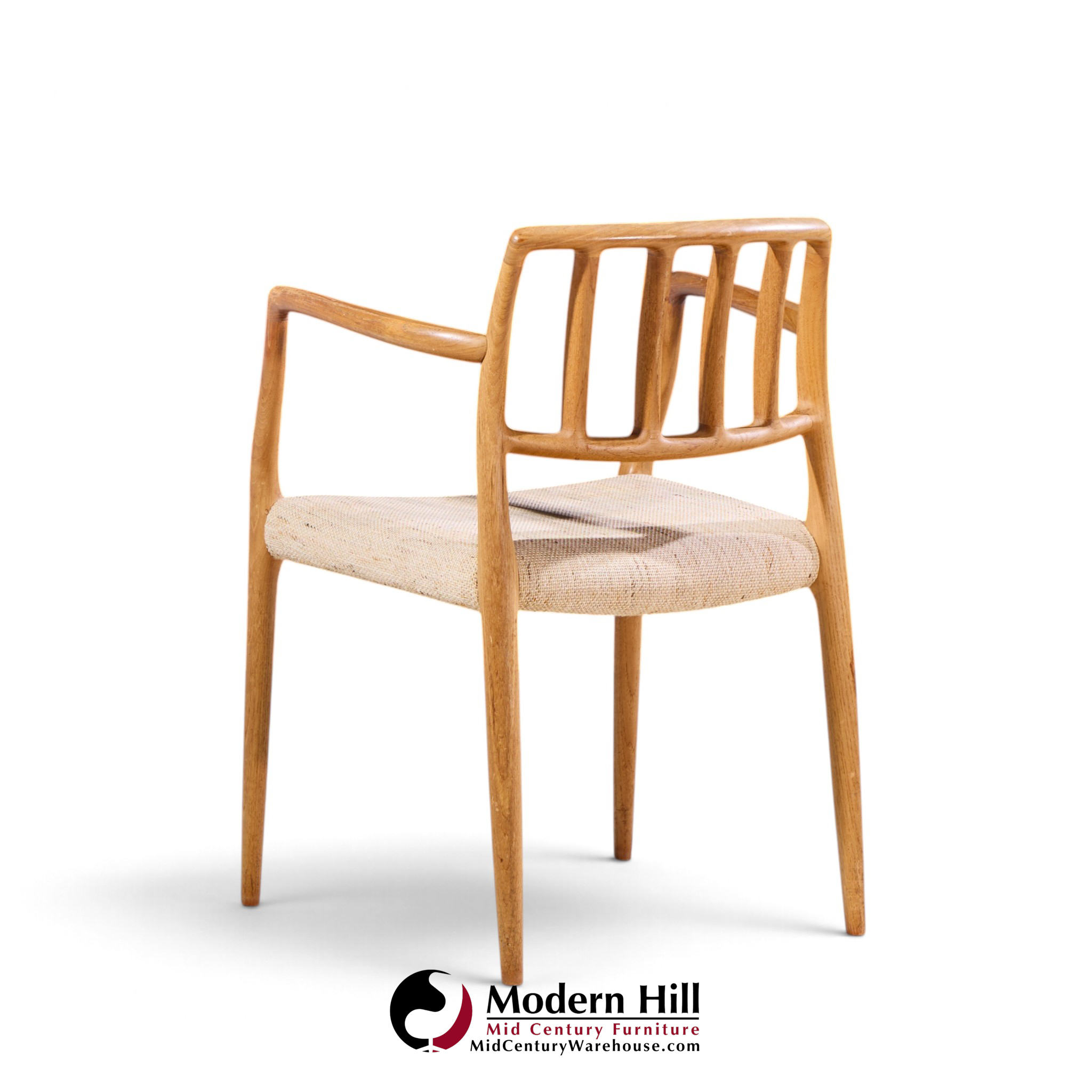 niels moller model 66 mid century danish teak arm dining chairs - pair