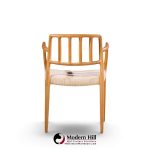 niels moller model 66 mid century danish teak arm dining chairs - pair