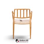 niels moller model 66 mid century danish teak arm dining chairs - pair