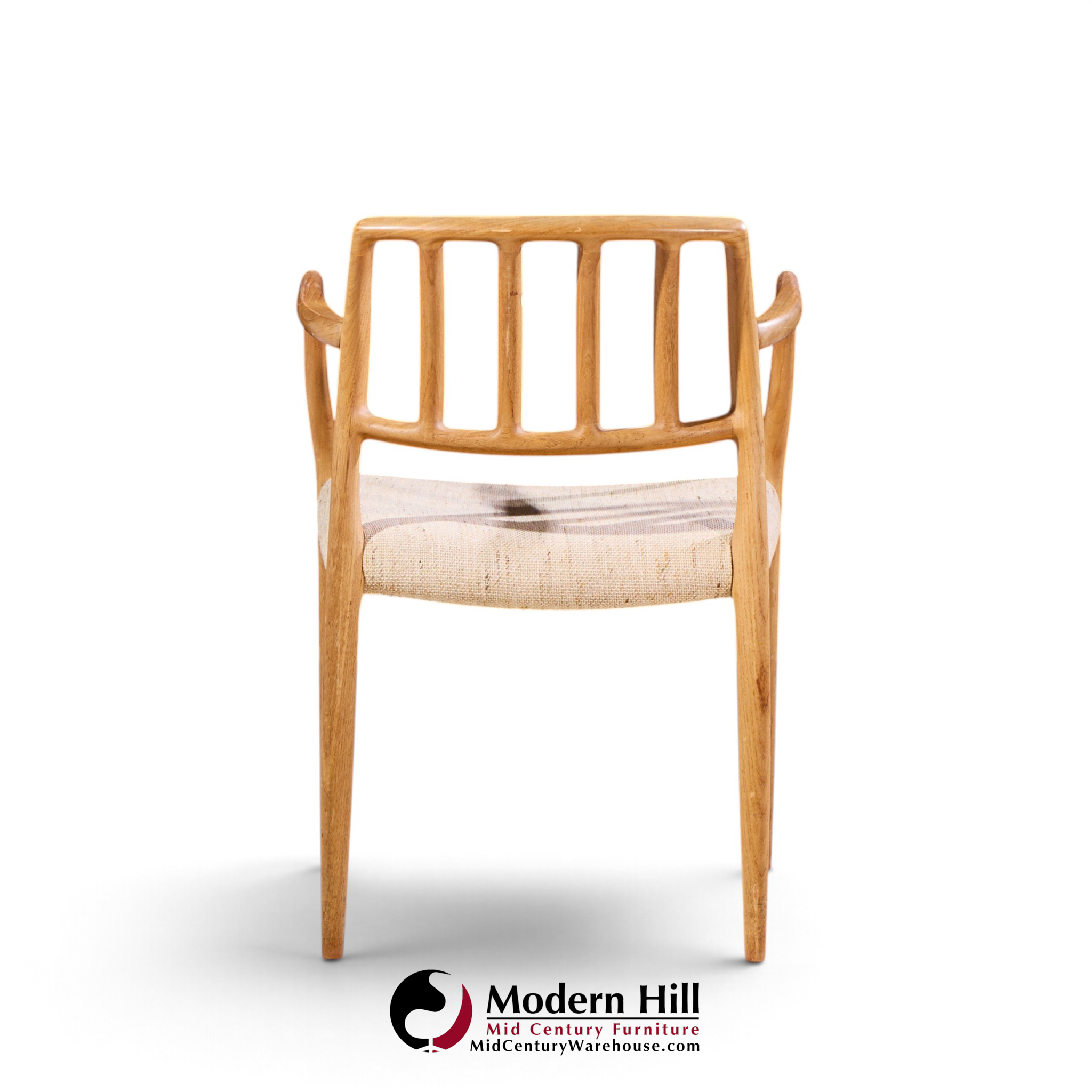 niels moller model 66 mid century danish teak arm dining chairs - pair