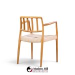 niels moller model 66 mid century danish teak arm dining chairs - pair