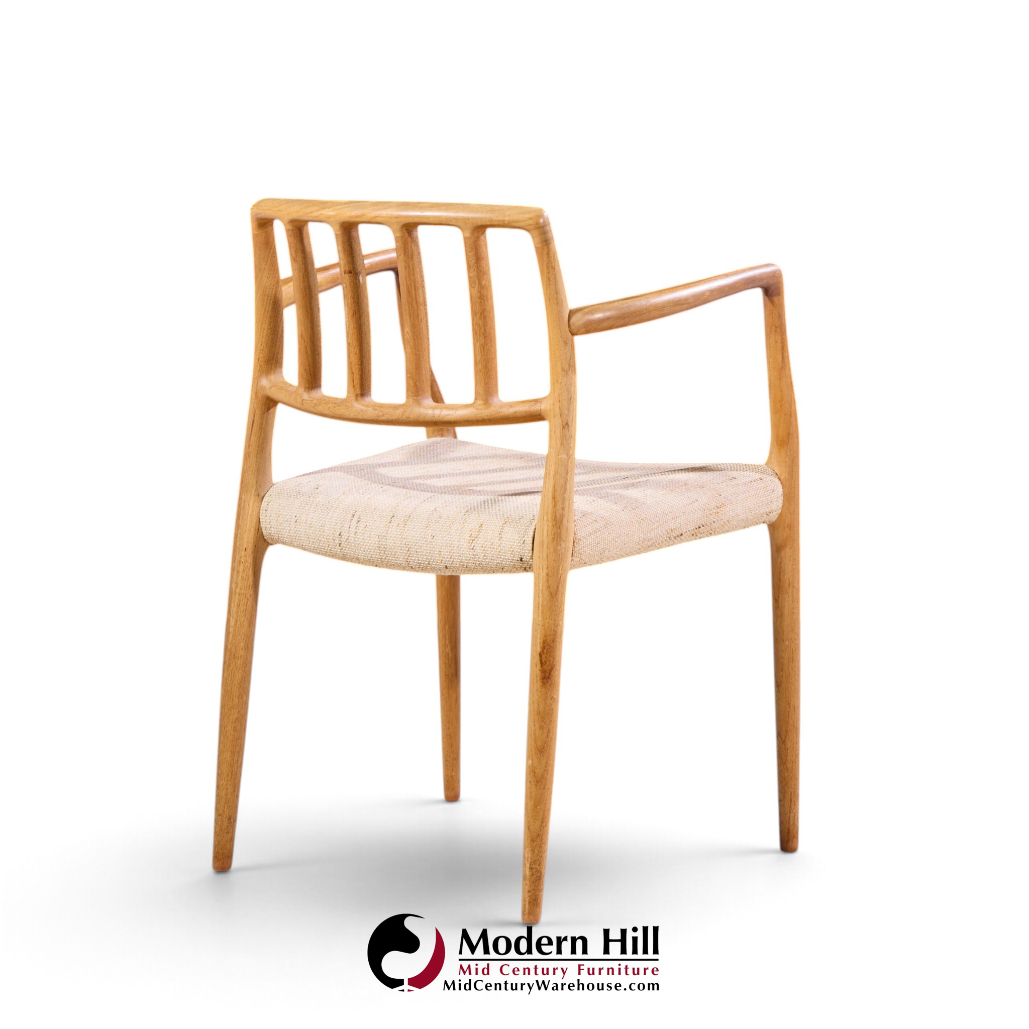 niels moller model 66 mid century danish teak arm dining chairs - pair