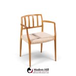 niels moller model 66 mid century danish teak arm dining chairs - pair